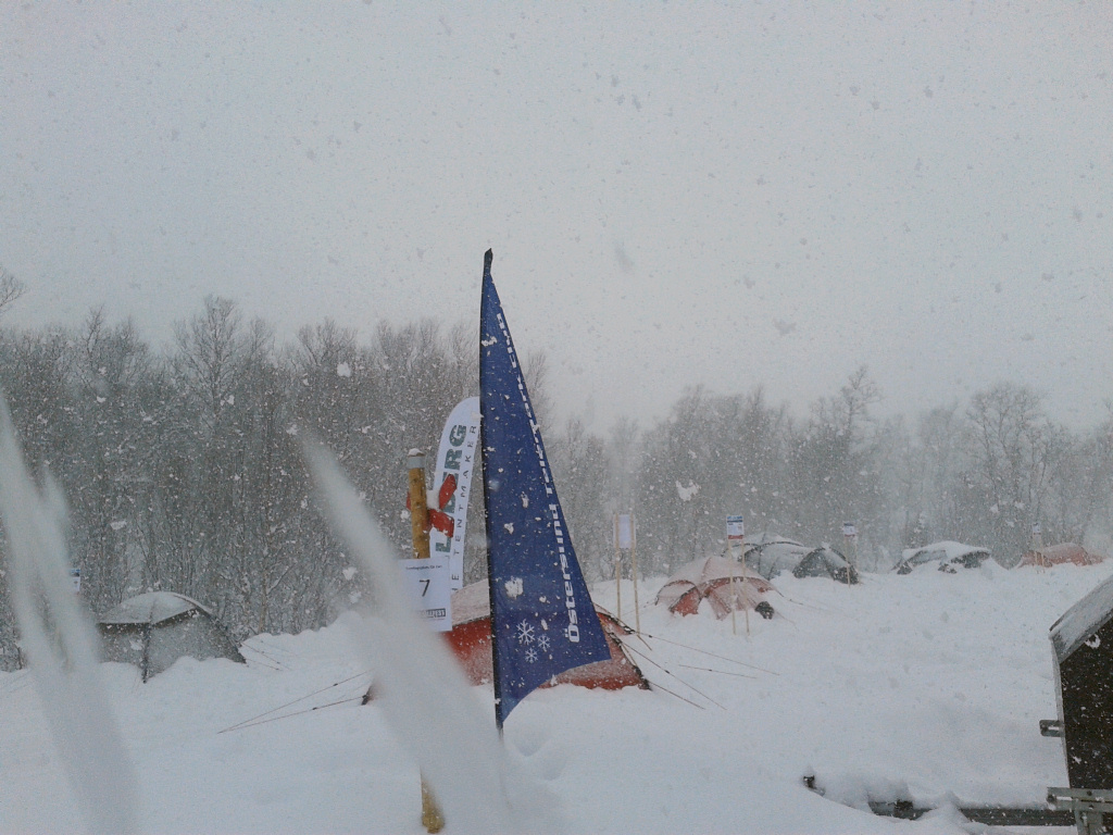 Flaggat för snö